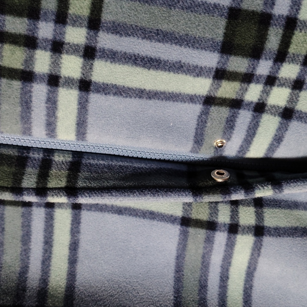 D & Co Blue Plaid, Hooded, Full Zip/Button, Fleece, Lined Jacket Size M - Picture 7 of 9